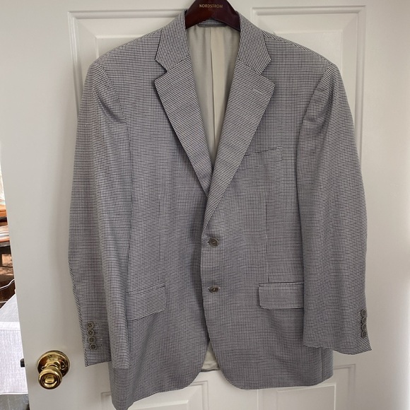 Canali Houndstooth Silk & Wool Two Button Blazer - Sports Coat. Made in Italy - Picture 2 of 16